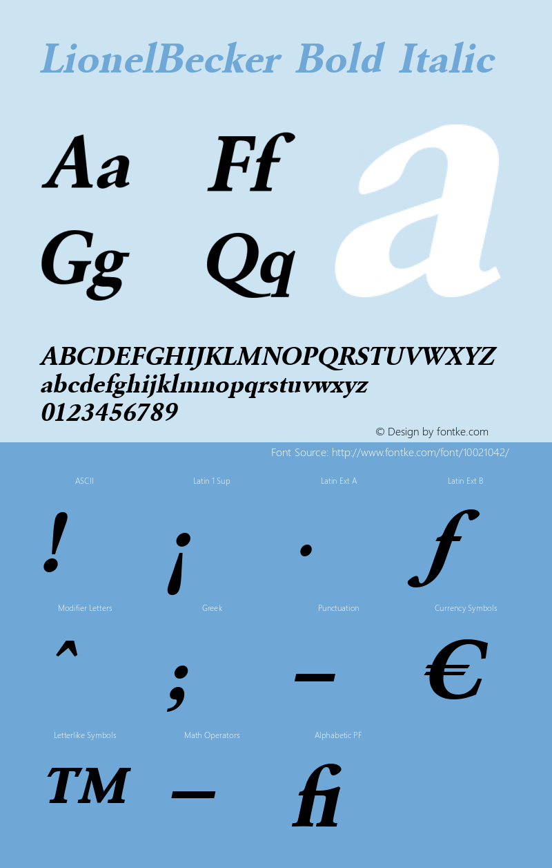 LionelBecker Bold Italic 001.000图片样张