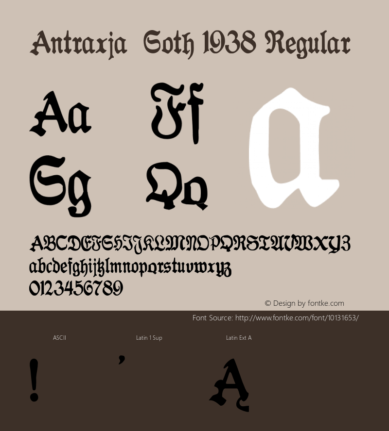 Antraxja  Goth 1938 Regular Version 1.000;PS 001.000;hotconv 1.0.38图片样张