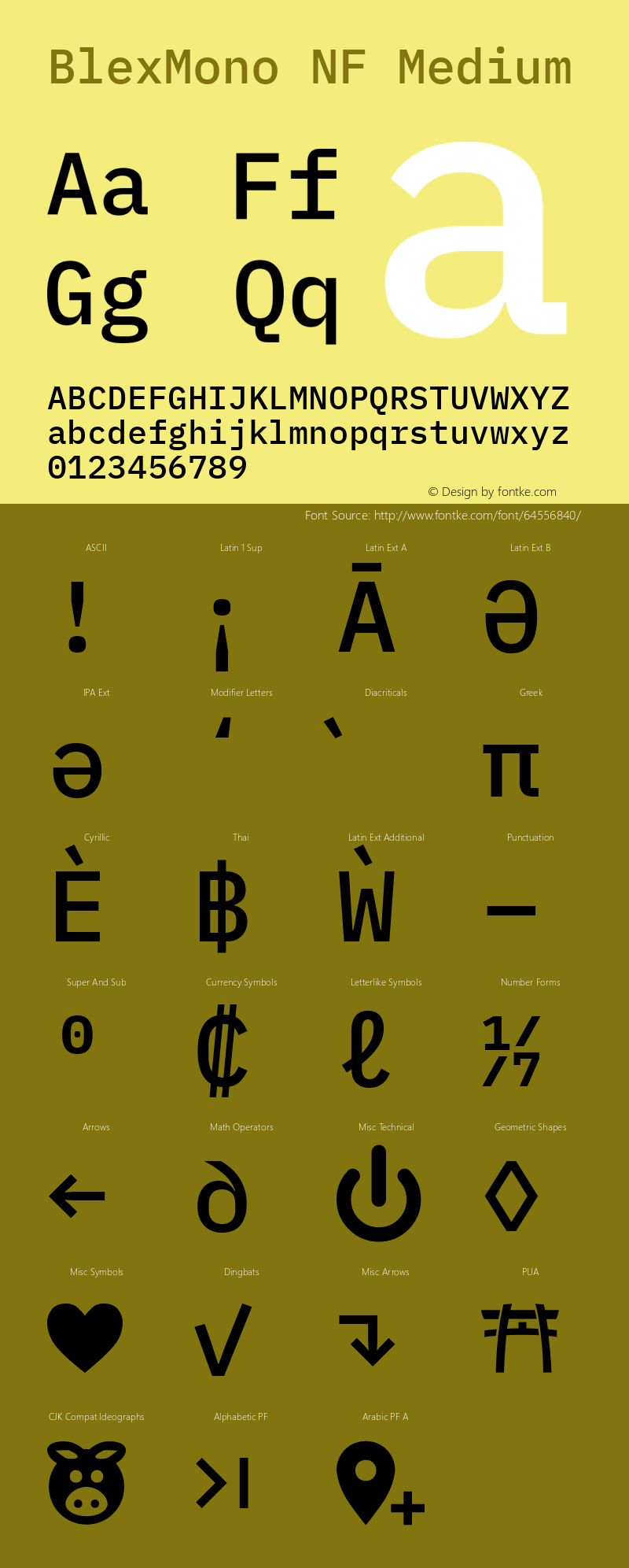 Blex Mono Medium Nerd Font Complete Windows Compatible Version 2.000图片样张