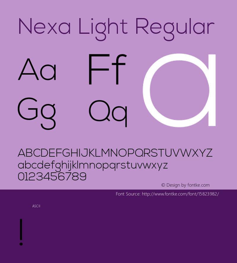 Nexa Light Regular Version 1.000; ttfautohint (v1.4.1)图片样张