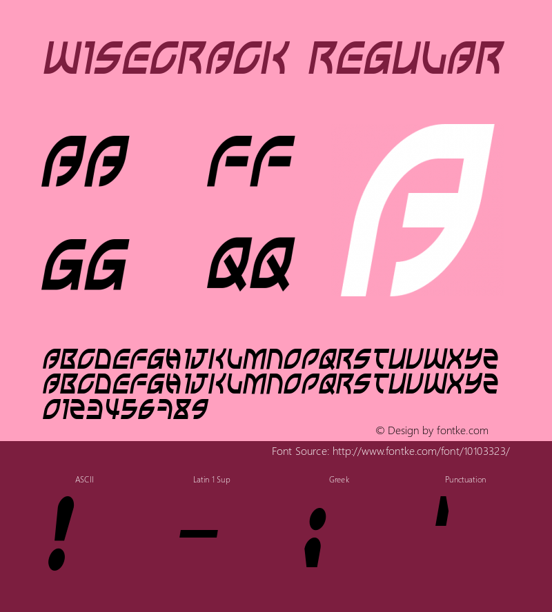 Wisecrack Regular 2002; 1.0, initial release图片样张