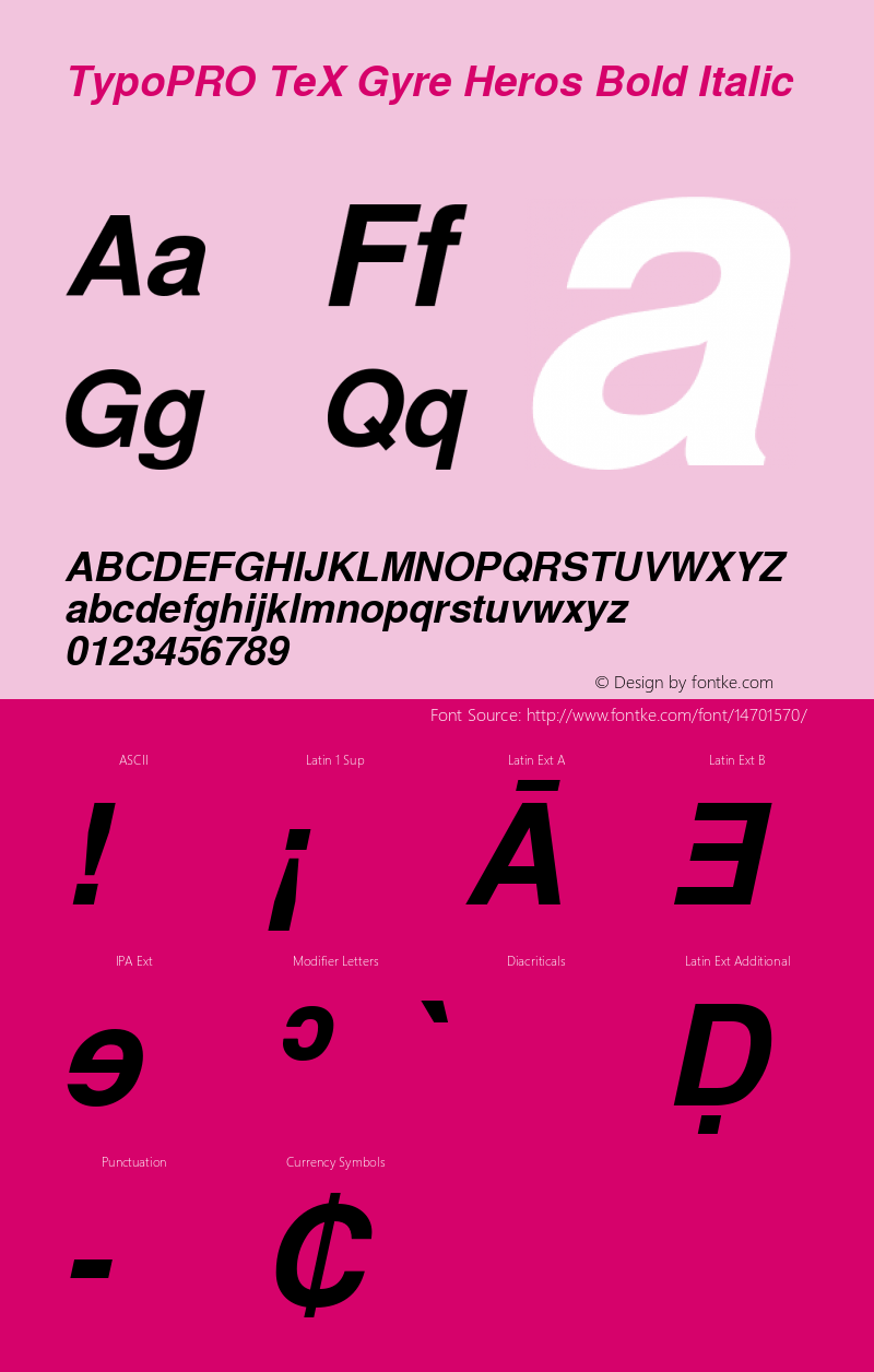 TypoPRO TeX Gyre Heros Bold Italic Version 2.004;PS 2.004;hotconv 1.0.49;makeotf.lib2.0.14853图片样张