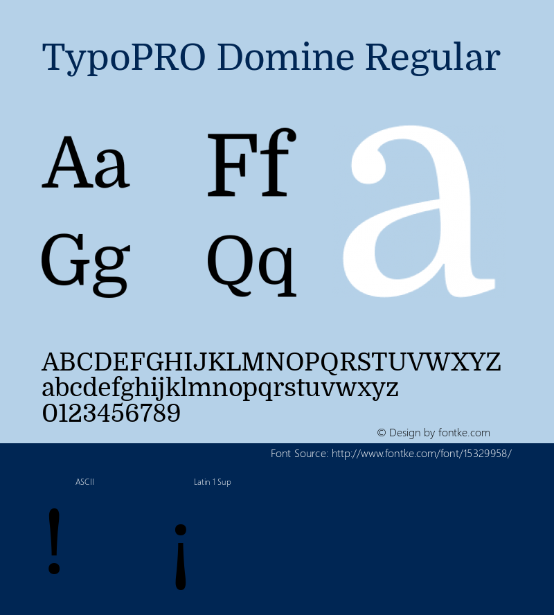 TypoPRO Domine Regular Version 1.000; ttfautohint (v0.93) -l 8 -r 50 -G 200 -x 14 -w 