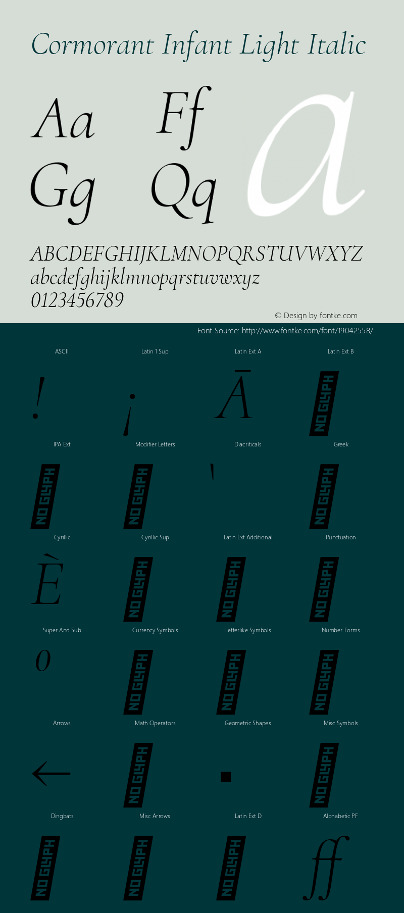 Cormorant Infant Light Italic Version 3.303图片样张