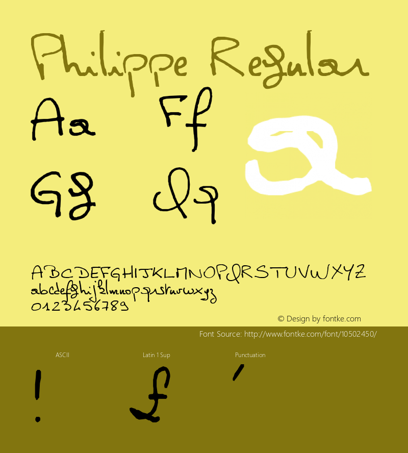 Philippe Regular 1998; 1.0, initial release图片样张