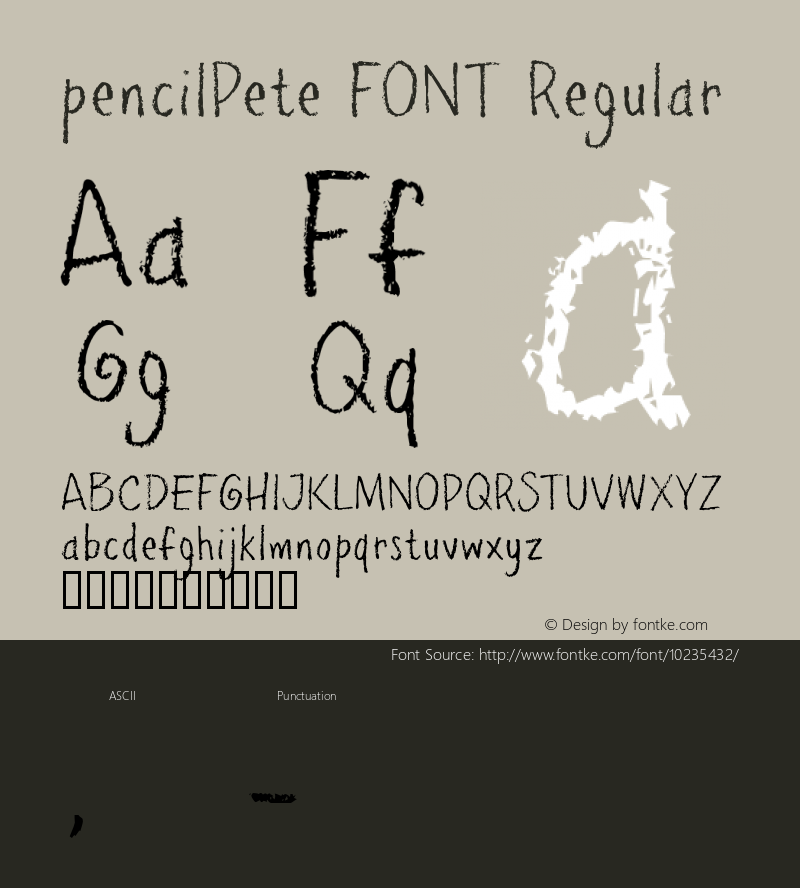 pencilPete FONT Regular Macromedia Fontographer 4.1 15-5-2008图片样张