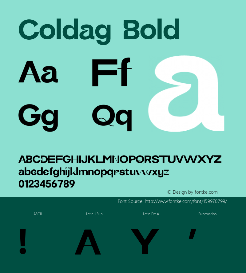 Coldag Bold Version 1.005;Fontself Maker 3.5.4图片样张