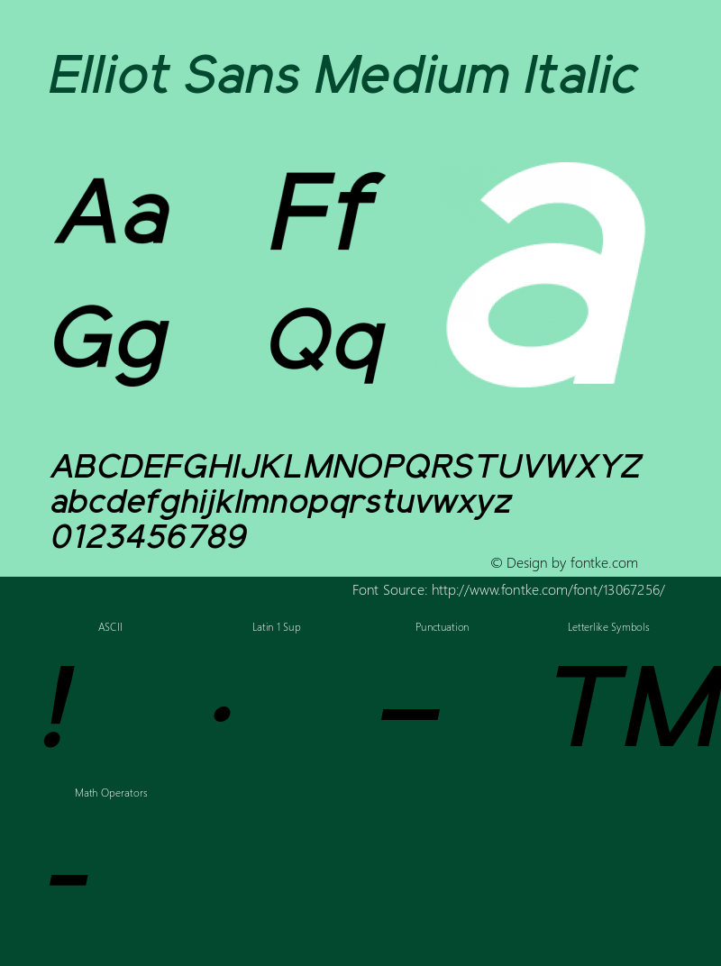 Elliot Sans Medium Italic Version 1.000图片样张