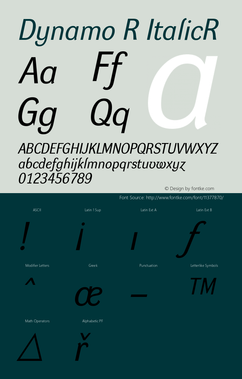 Dynamo R ItalicR Version 001.000图片样张