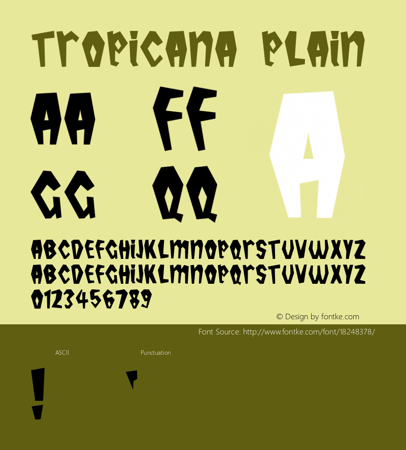 Tropicana Plain Altsys Fontographer 3.3  5/13/94图片样张