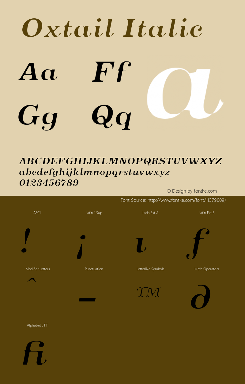 Oxtail Italic Version 001.000图片样张