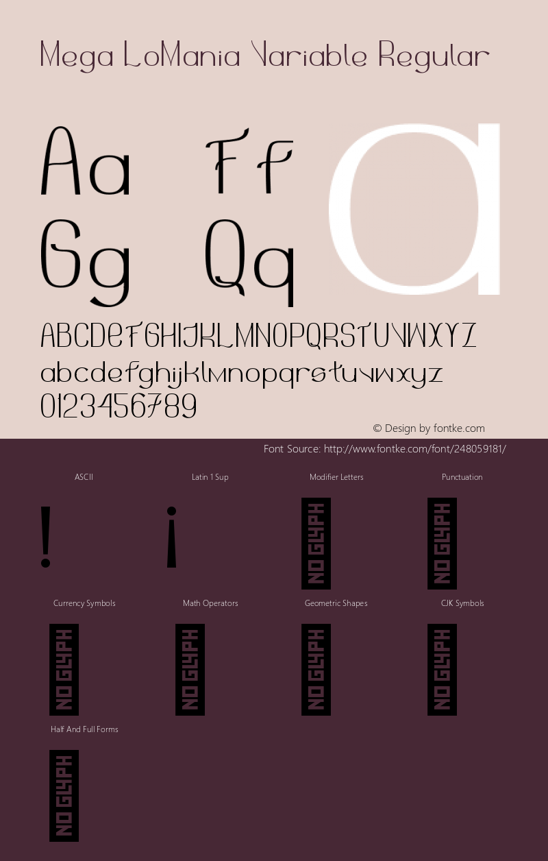 Mega LoMania Variable Regular Version 1.000;Glyphs 3.1.1 (3134)图片样张