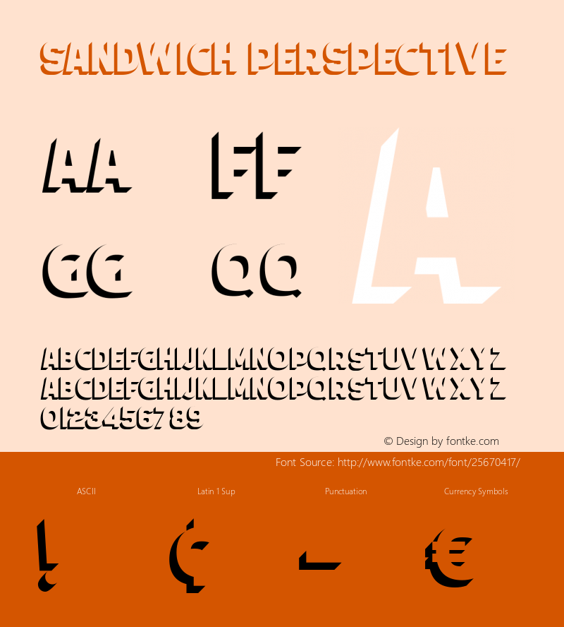 Sandwich Perspective Version 1.000;PS 001.000;hotconv 1.0.88;makeotf.lib2.5.64775; ttfautohint (v1.6)图片样张