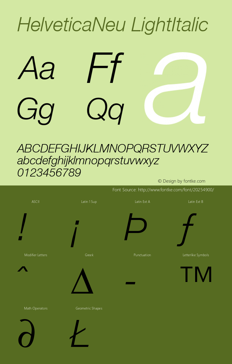 HelveticaNeu LightItalic Macromedia Fontographer 4.1.2 10/10/97图片样张