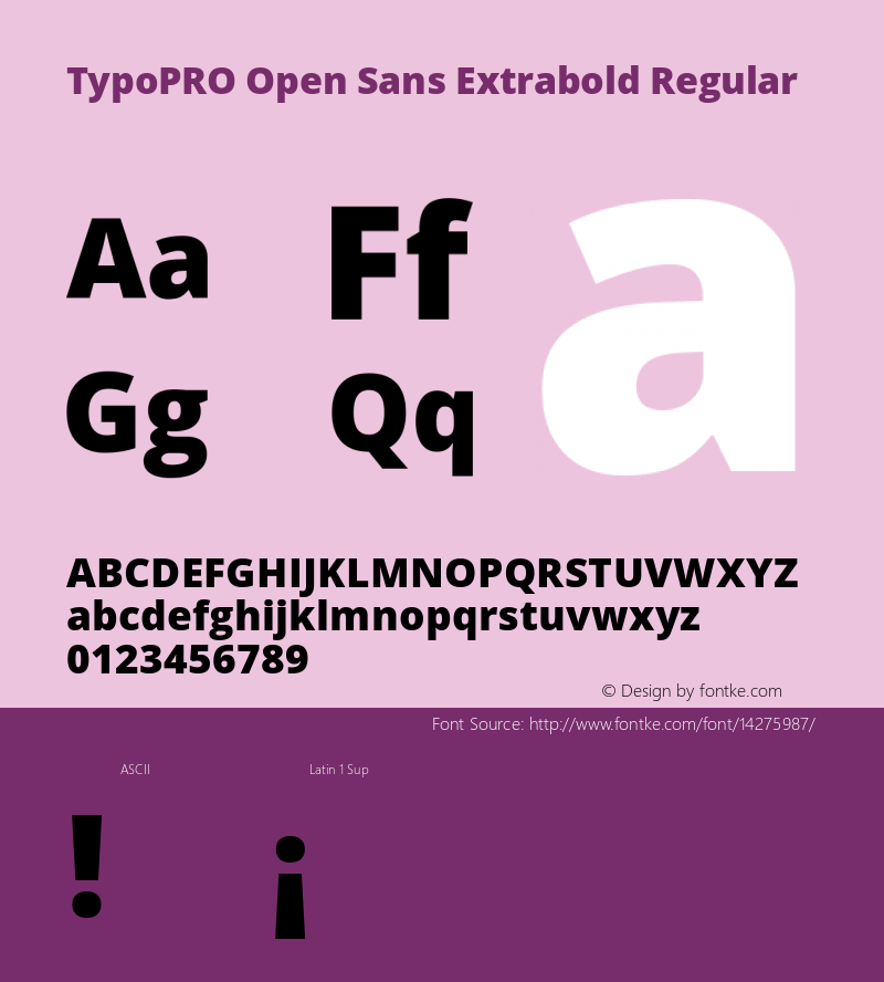 TypoPRO Open Sans Extrabold Regular Version 1.10图片样张