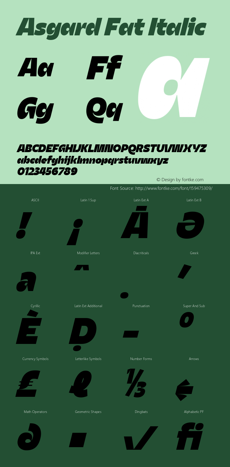 Asgard Fat Italic Version 2.003;FEAKit 1.0图片样张