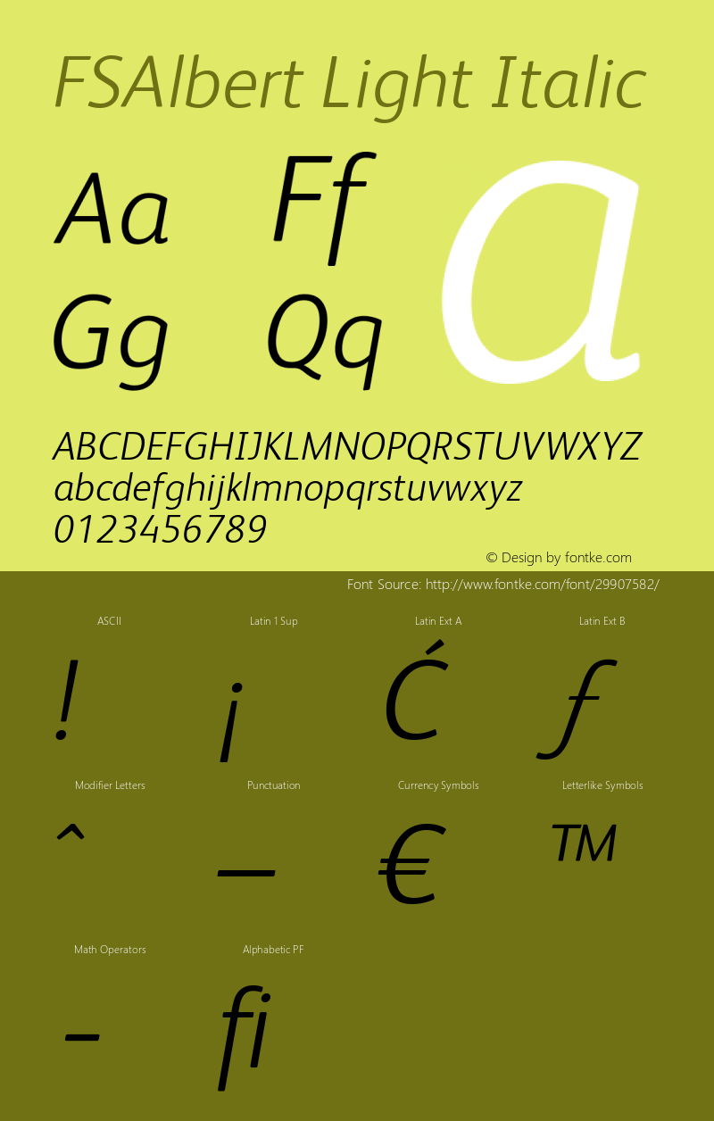 FSAlbert Light Italic Version 1.000;PS 001.000;hotconv 1.0.38图片样张