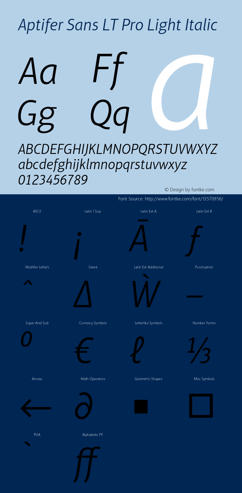 Aptifer Sans LT Pro Light Italic Version 1.000;PS 001.000;hotconv 1.0.38图片样张