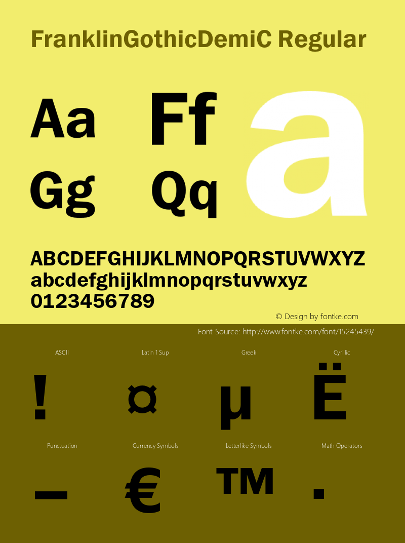 FranklinGothicDemiC Regular OTF 1.0;PS 001.000;Core 116;AOCW 1.0 161图片样张