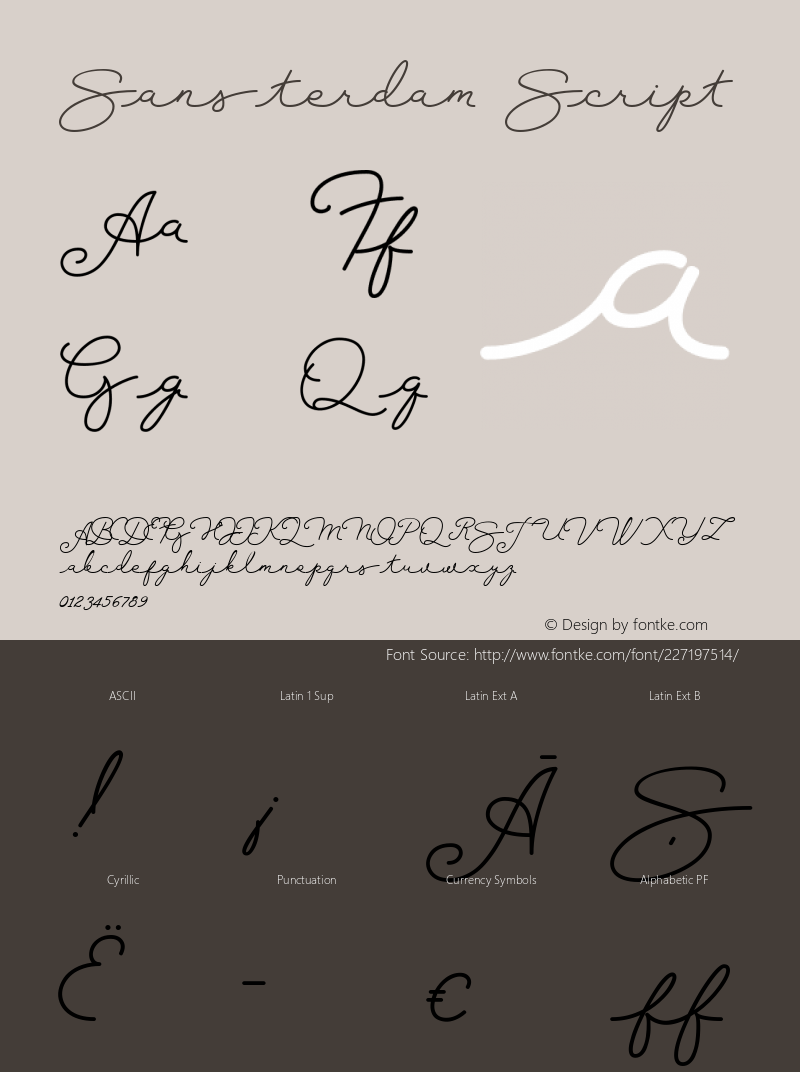 Sansterdam Script Version 1.002;Fontself Maker 3.0.0-3图片样张