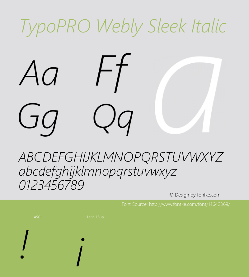 TypoPRO Webly Sleek Italic Version 5.22 January 23, 2013图片样张