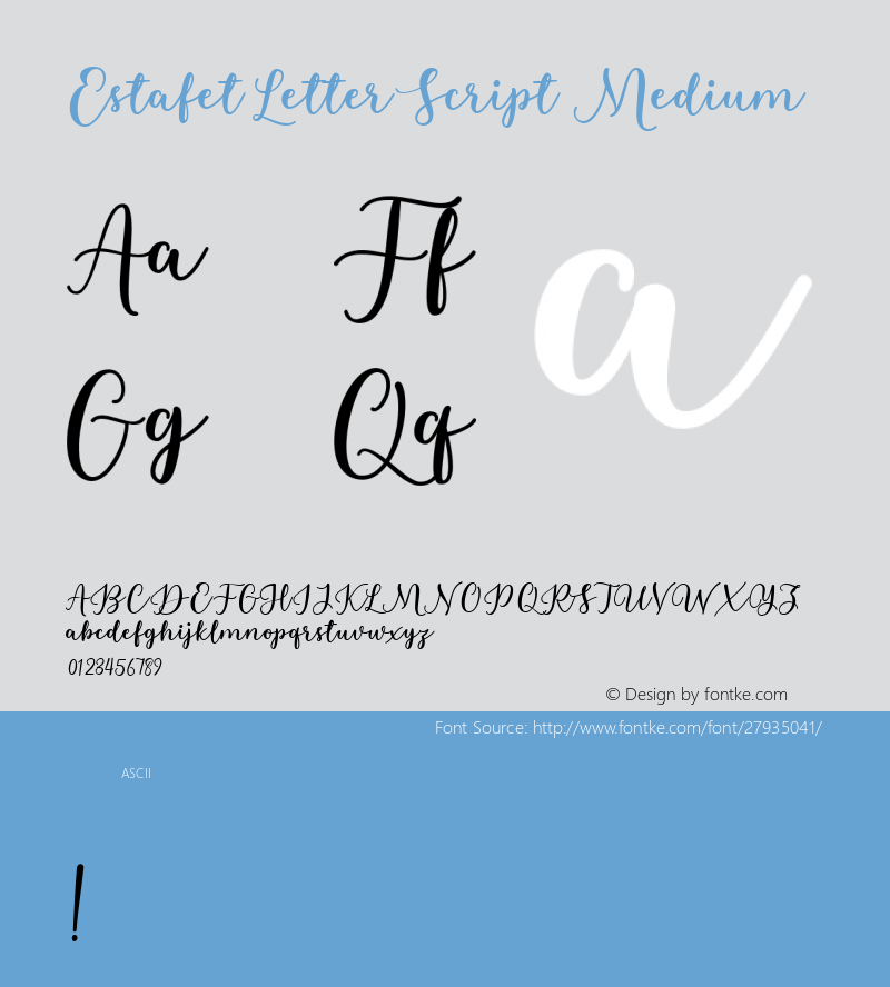 Estafet Letter Script Medium Version 1.000图片样张