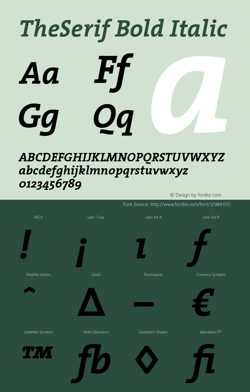 TheSerif Bold Italic 1.0图片样张