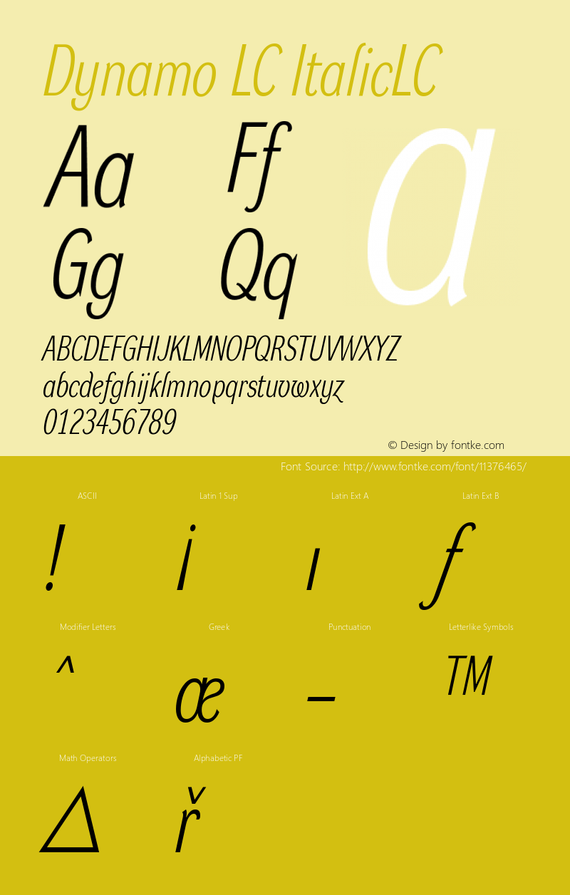 Dynamo LC ItalicLC Version 001.000图片样张