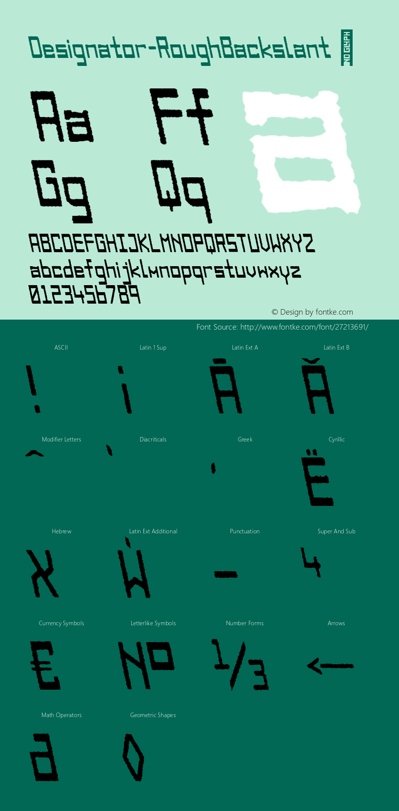 ☞Designator Rough Backslant Version 1.000;com.myfonts.easy.teknike.designator.rough-backslant.wfkit2.version.5afK图片样张