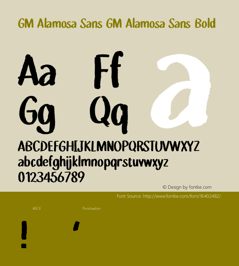 GM Alamosa Sans GM Alamosa Sans Bold Version 1.000;PS 001.000;hotconv 1.0.70;makeotf.lib2.5.58329图片样张