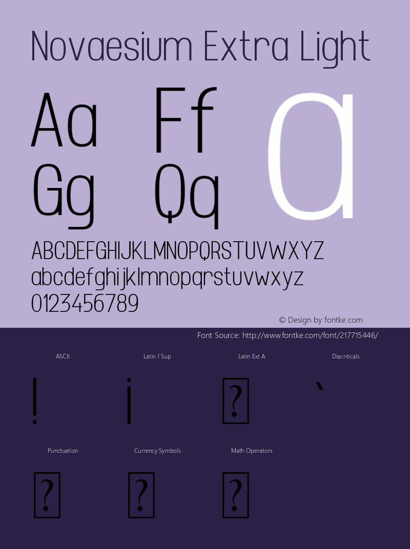 Novaesium Extra Light Version 1.00;December 29, 2021;FontCreator 13.0.0.2683 32-bit图片样张