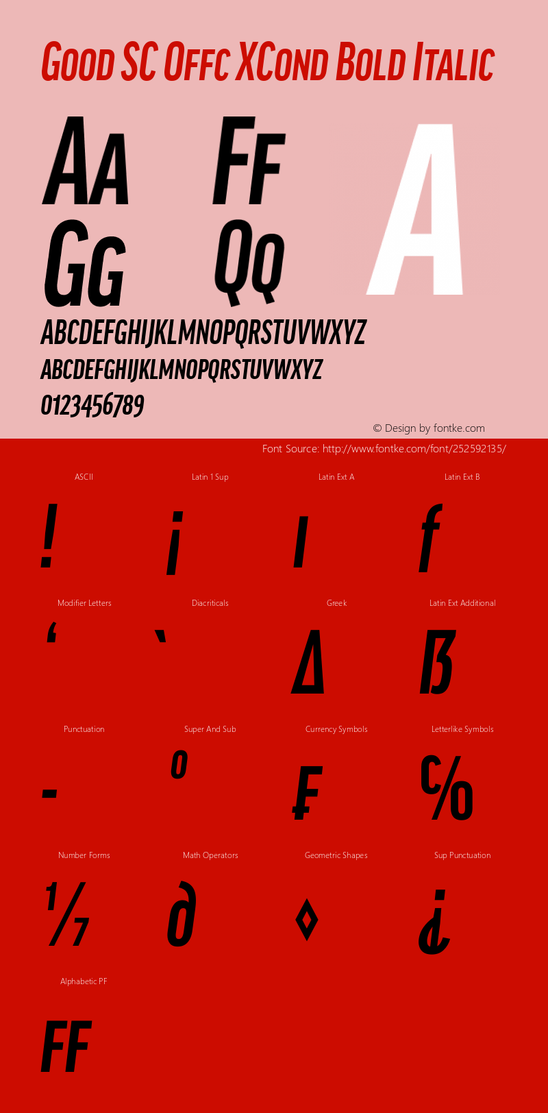 Good SC Offc XCond Bold Italic Version 7.504; 2014; Build 1020图片样张