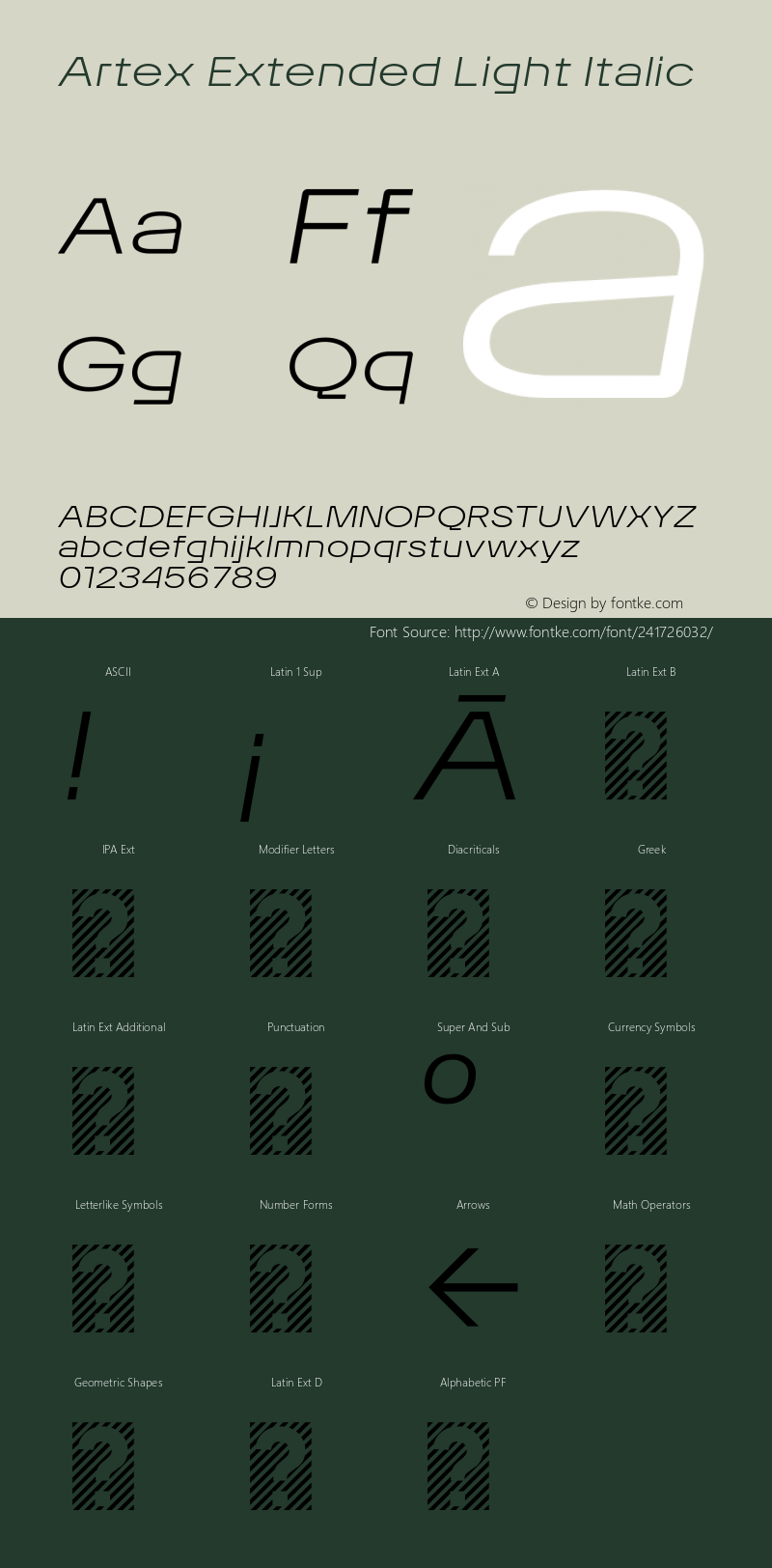 Artex Extended Light Italic Version 1.005图片样张