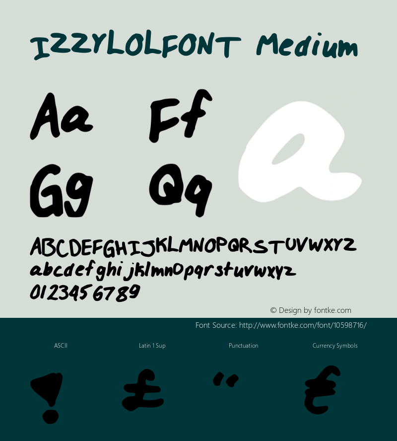 IZZYLOLFONT Medium Version 001.000图片样张