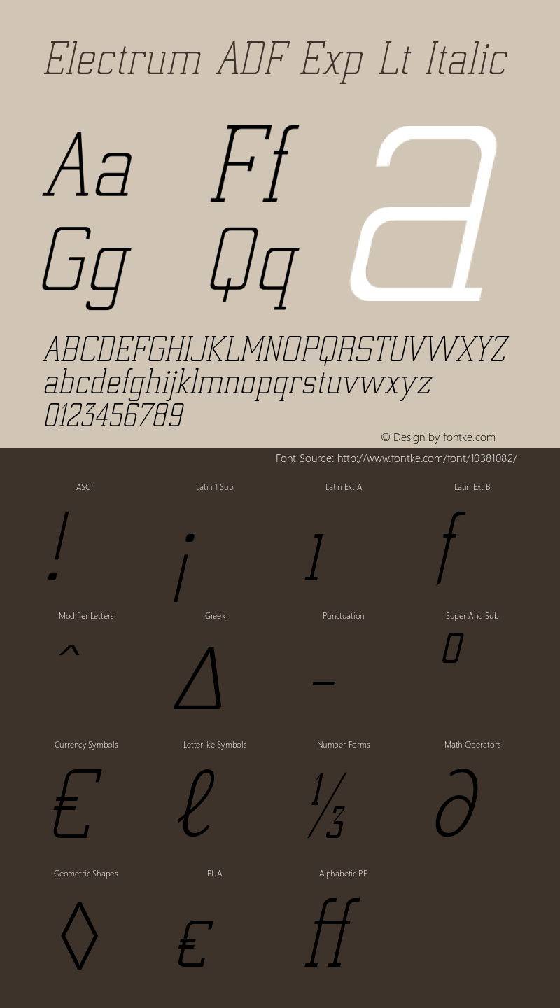 Electrum ADF Exp Lt Italic 1.005;FFEdit图片样张