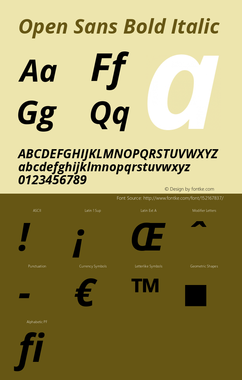 Open Sans Bold Italic Version 1.10图片样张