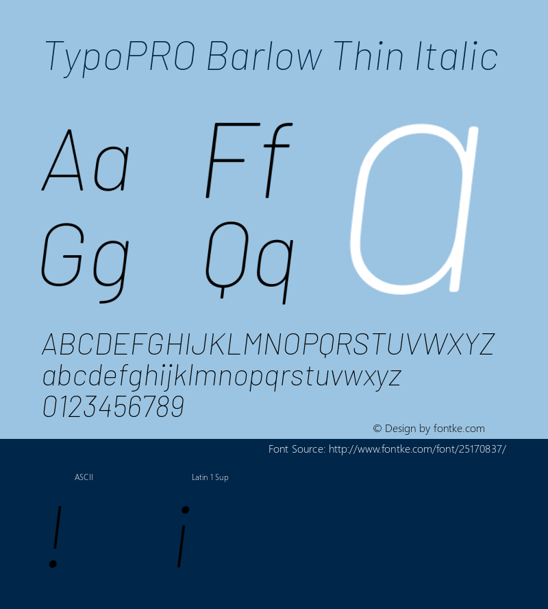 TypoPRO Barlow Thin Italic Version 1.301图片样张