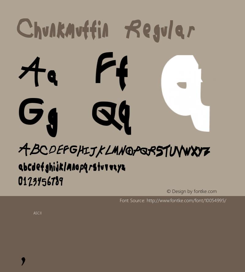 Chunkmuffin Regular 2.0 of this keen little font图片样张