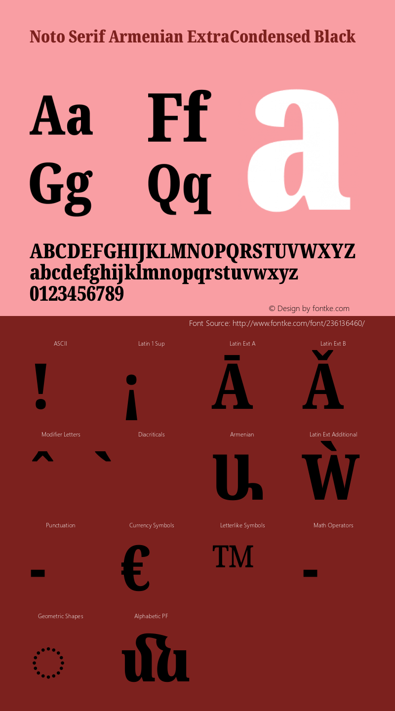 Noto Serif Armenian ExtraCondensed Black Version 2.007图片样张