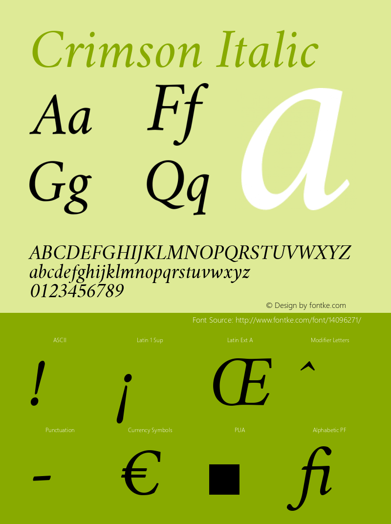 Crimson Italic Version 0.8图片样张