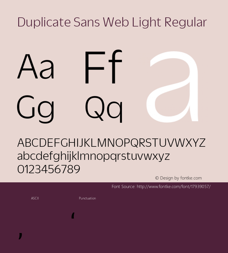 Duplicate Sans Web Light Regular Version 1.1 2013图片样张