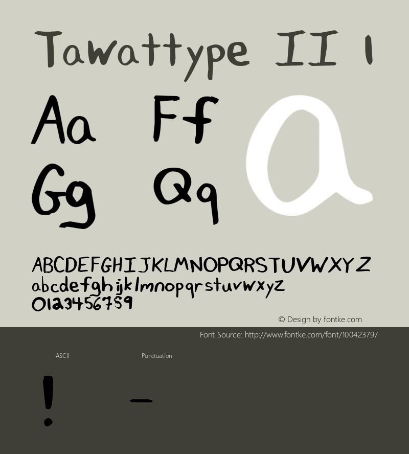 Tawattype II 1 Macromedia Fontographer 4.1 7/13/98图片样张