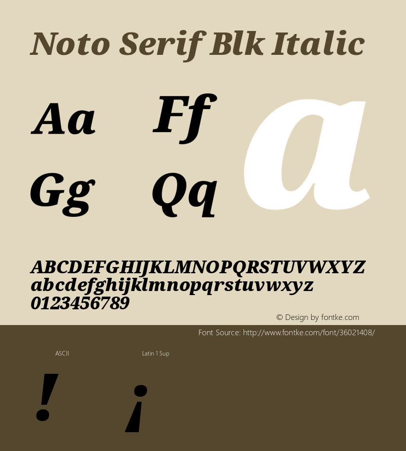 Noto Serif Black Italic Version 2.000;GOOG;noto-source:20170915:90ef993387c0图片样张