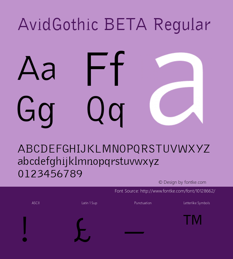 AvidGothic BETA Regular 001.000图片样张