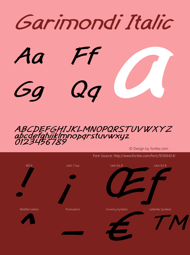 Garimondi Italic Version 1.000图片样张