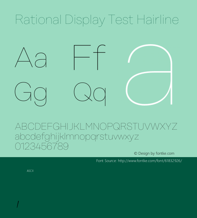 Rational Display Test Hairline Version 1.000;PS 001.000;hotconv 1.0.88;makeotf.lib2.5.64775图片样张