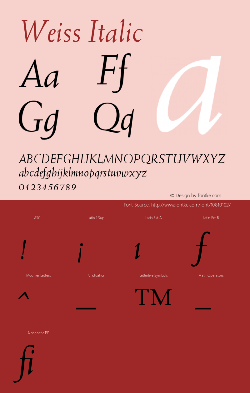 Weiss Italic Version 001.000图片样张