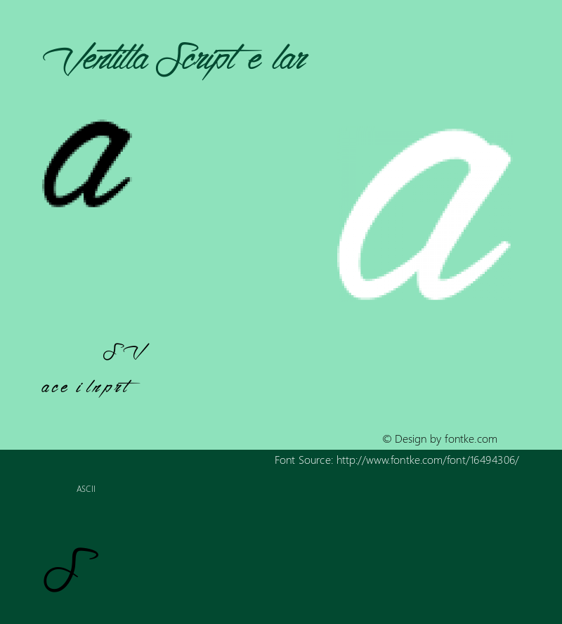 Ventilla Script Regular Version 001.000图片样张