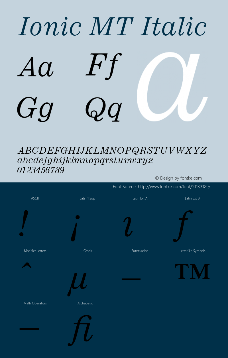 Ionic MT Italic 001.002图片样张