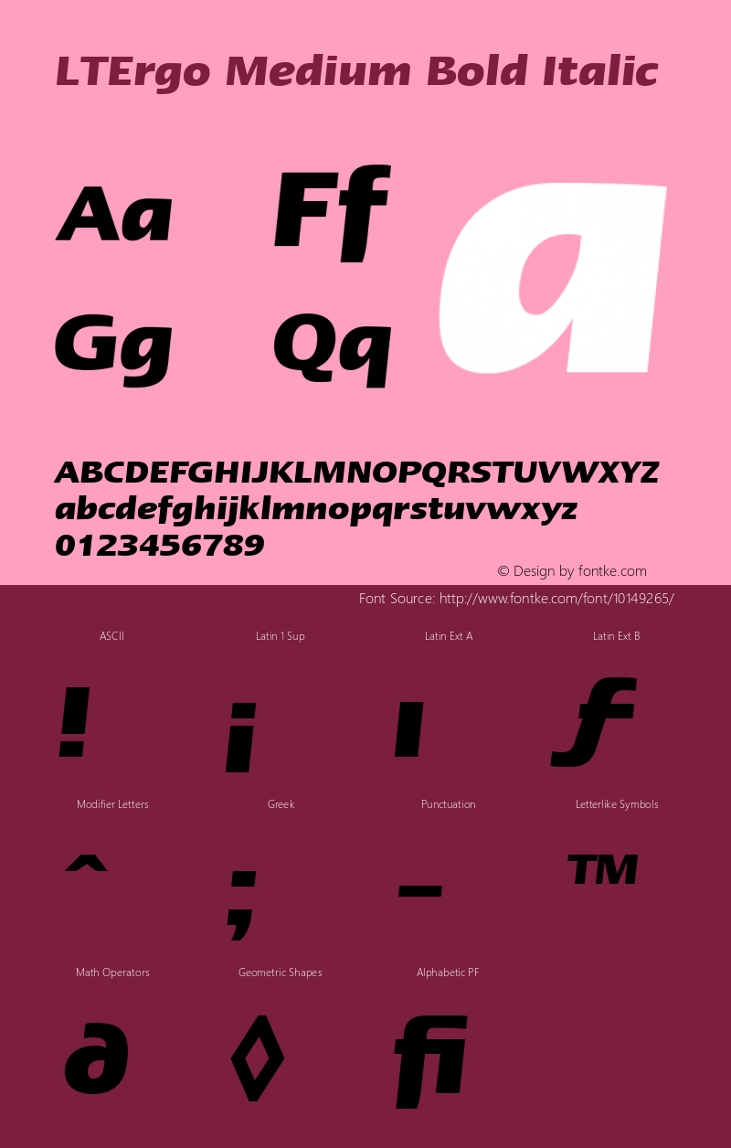 LTErgo Medium Bold Italic Version 001.000图片样张